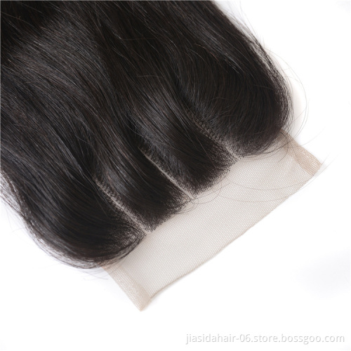 Natural Color Raw Virgin 100% Human Hair Remy Brazilian Body Wave 4x4 Lace Closure Indian hair Closure Piece